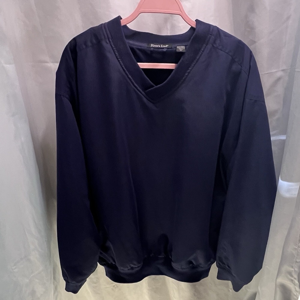 River's End‎ Blue Pullover Wind Jacket Size Medium  Blue